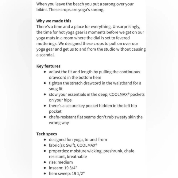 Lululemon sz 6 Studio Crop Coal (black) for yoga excellent pre owned condition - Picture 14 of 14